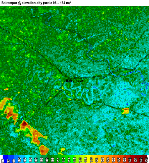 Zoom OUT 2x Balrāmpur, India elevation map