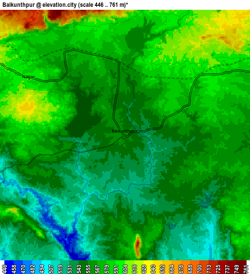 Zoom OUT 2x Baikunthpur, India elevation map