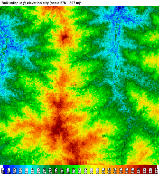 Zoom OUT 2x Baikunthpur, India elevation map