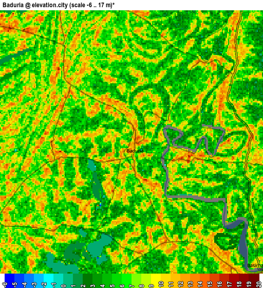 Zoom OUT 2x Badūria, India elevation map