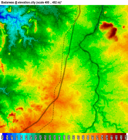 Zoom OUT 2x Badarwās, India elevation map