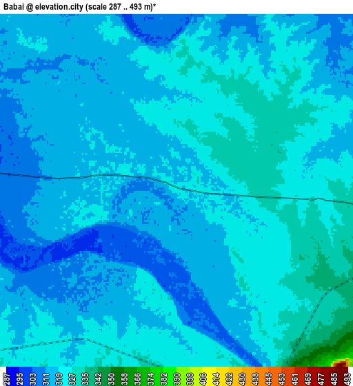 Zoom OUT 2x Bābai, India elevation map