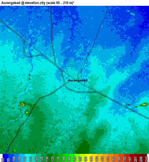 Zoom OUT 2x Aurangābād, India elevation map