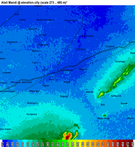 Zoom OUT 2x Ateli Mandi, India elevation map