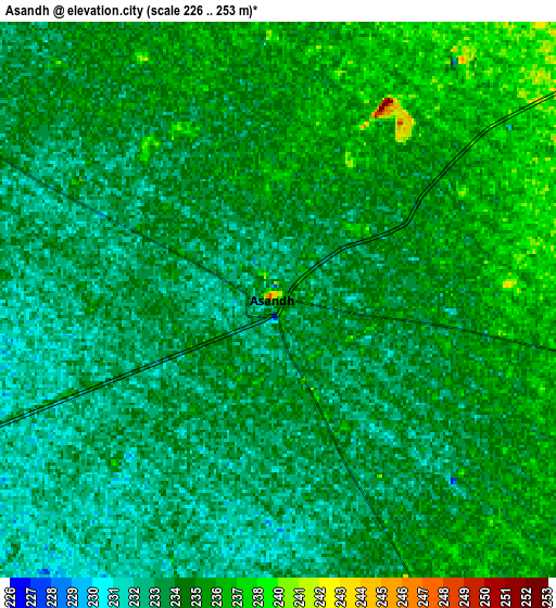 Zoom OUT 2x Āsandh, India elevation map