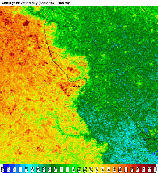 Zoom OUT 2x Aonla, India elevation map