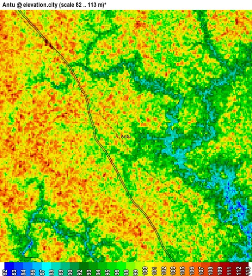 Zoom OUT 2x Antu, India elevation map