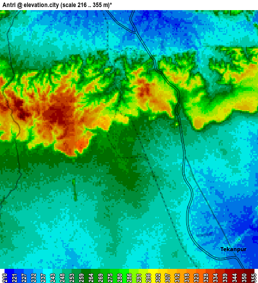 Zoom OUT 2x Antri, India elevation map