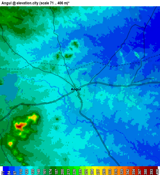 Zoom OUT 2x Angul, India elevation map