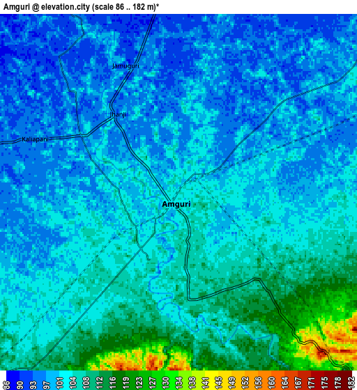 Zoom OUT 2x Amguri, India elevation map