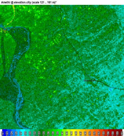 Zoom OUT 2x Amethi, India elevation map