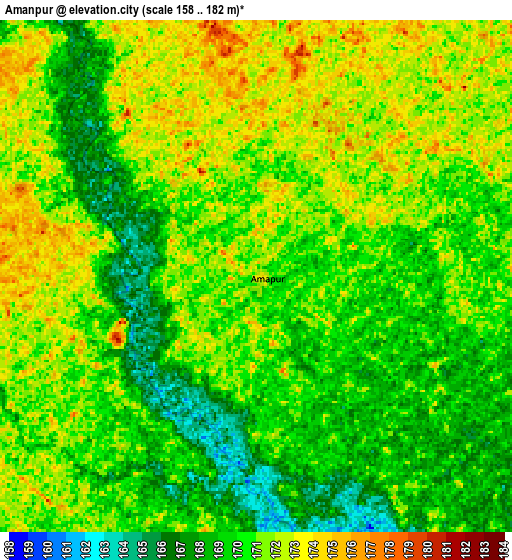 Zoom OUT 2x Amānpur, India elevation map