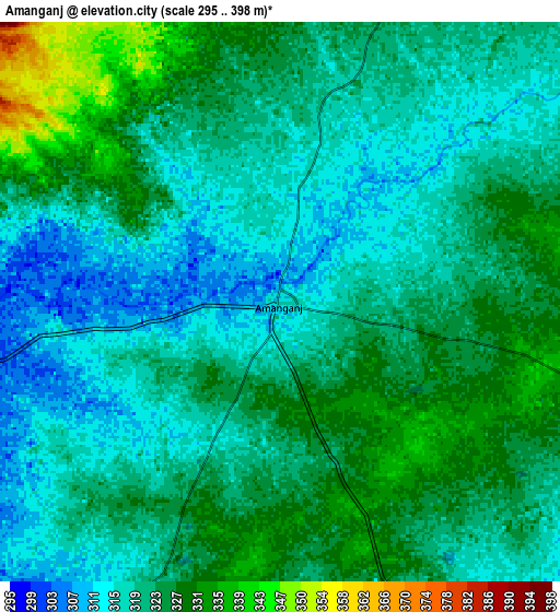 Zoom OUT 2x Amānganj, India elevation map