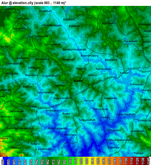 Zoom OUT 2x Alūr, India elevation map