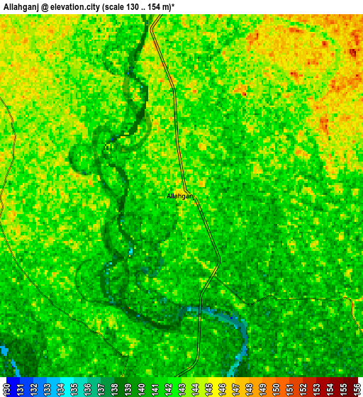 Zoom OUT 2x Allāhganj, India elevation map