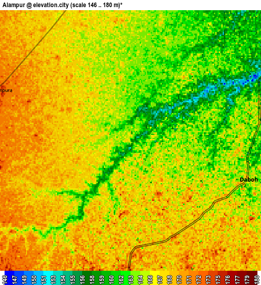 Zoom OUT 2x Alampur, India elevation map