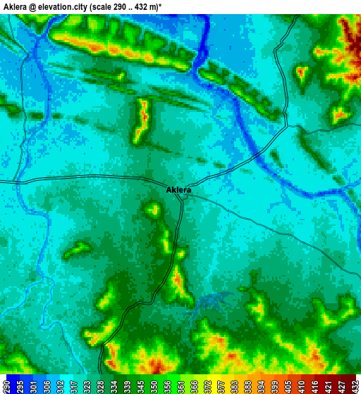 Zoom OUT 2x Aklera, India elevation map