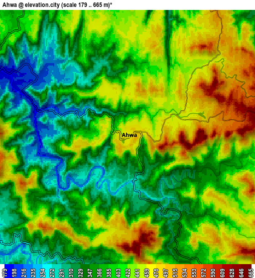 Zoom OUT 2x Ahwa, India elevation map