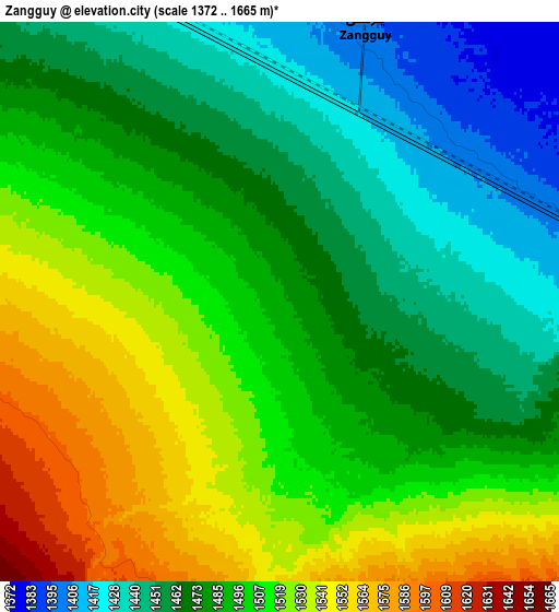 Zoom OUT 2x Zangguy, China elevation map