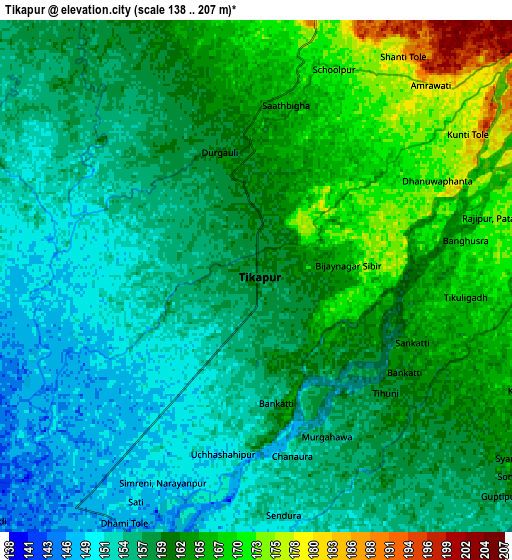 Zoom OUT 2x Ṭikāpur, Nepal elevation map