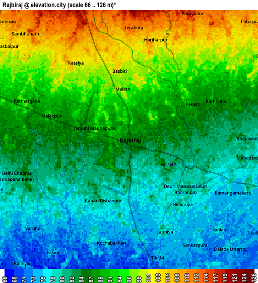 Zoom OUT 2x Rājbirāj, Nepal elevation map