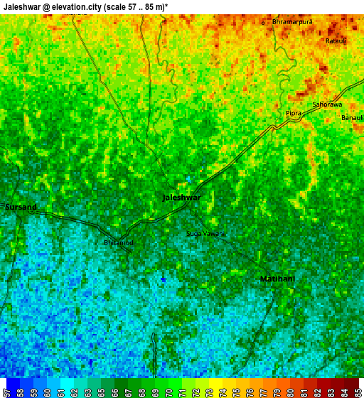 Zoom OUT 2x Jaleshwar, Nepal elevation map