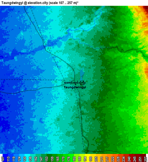 Zoom OUT 2x Taungdwingyi, Myanmar elevation map