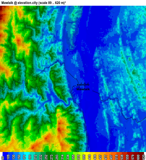 Zoom OUT 2x Mawlaik, Myanmar elevation map