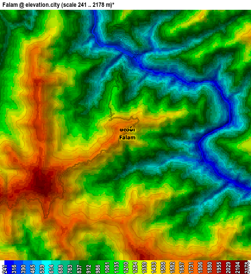 Zoom OUT 2x Falam, Myanmar elevation map