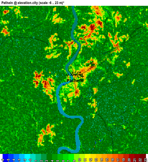 Zoom OUT 2x Pathein, Myanmar elevation map