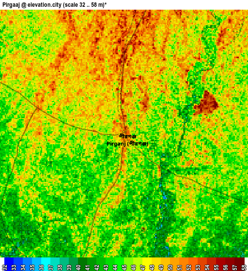 Zoom OUT 2x Pīrgaaj, Bangladesh elevation map
