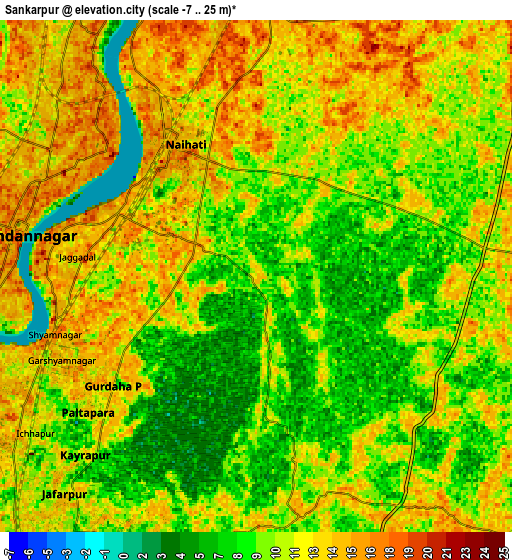 Zoom OUT 2x Sankarpur, India elevation map