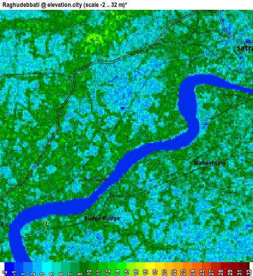 Zoom OUT 2x Raghudebbati, India elevation map