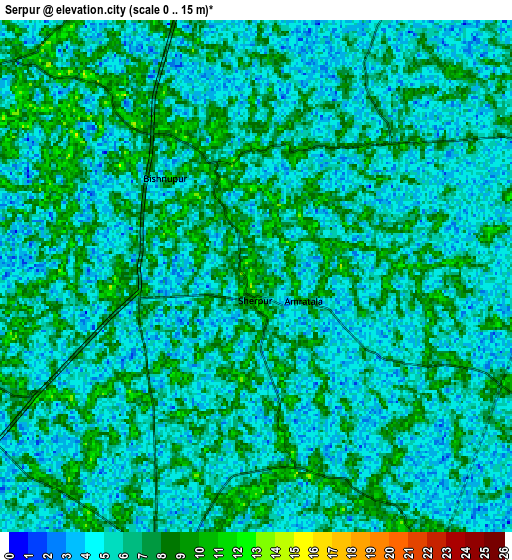 Zoom OUT 2x Serpur, India elevation map