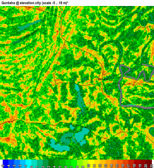 Zoom OUT 2x Gurdaha, India elevation map