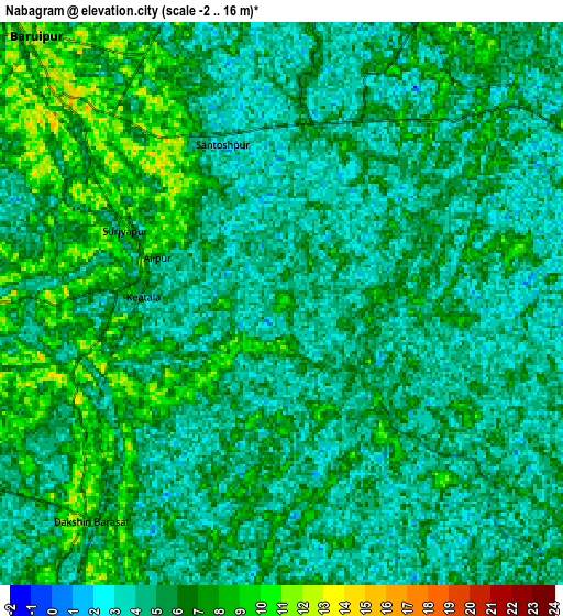 Zoom OUT 2x Nabagrām, India elevation map
