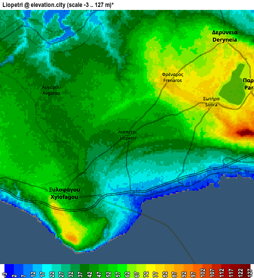 Zoom OUT 2x Liopétri, Cyprus elevation map