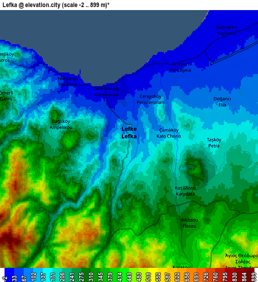 Zoom OUT 2x Léfka, Cyprus elevation map