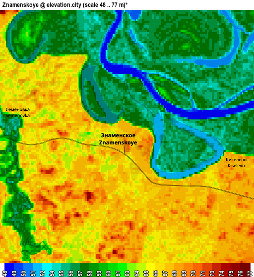 Zoom OUT 2x Znamenskoye, Russia elevation map