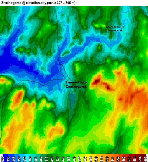 Zoom OUT 2x Zmeinogorsk, Russia elevation map