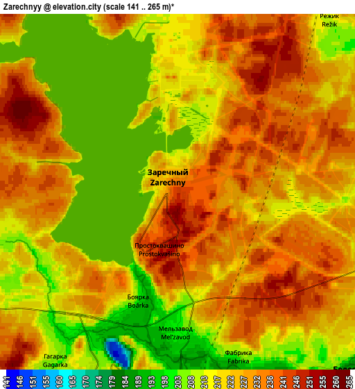 Zoom OUT 2x Zarechnyy, Russia elevation map