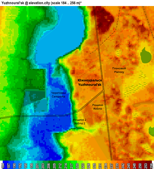 Zoom OUT 2x Yuzhnoural’sk, Russia elevation map