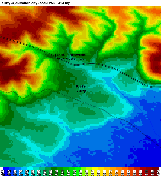 Zoom OUT 2x Yurty, Russia elevation map