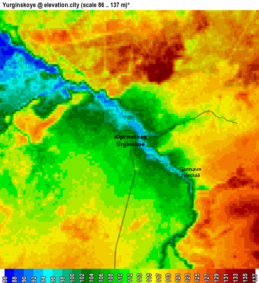 Zoom OUT 2x Yurginskoye, Russia elevation map