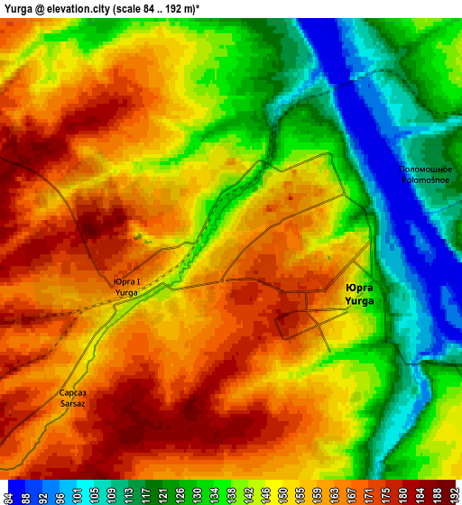 Zoom OUT 2x Yurga, Russia elevation map