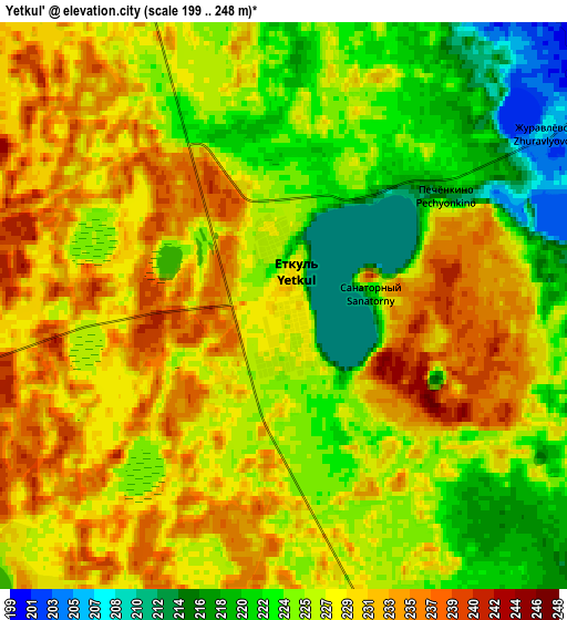 Zoom OUT 2x Yetkul’, Russia elevation map