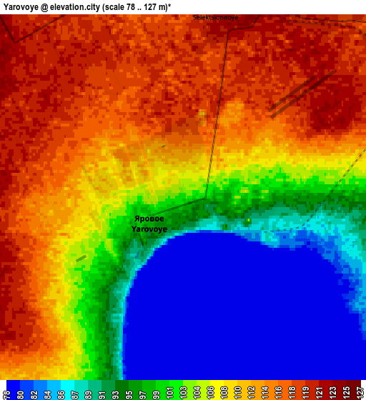 Zoom OUT 2x Yarovoye, Russia elevation map