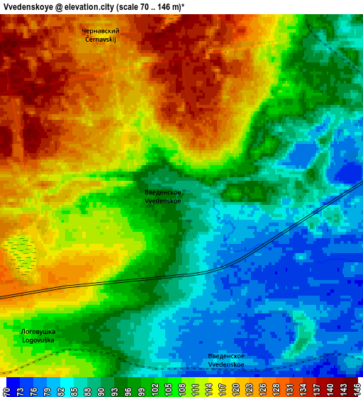 Zoom OUT 2x Vvedenskoye, Russia elevation map