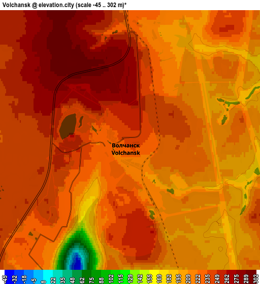 Zoom OUT 2x Volchansk, Russia elevation map