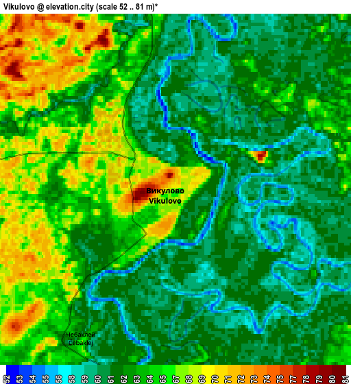 Zoom OUT 2x Vikulovo, Russia elevation map